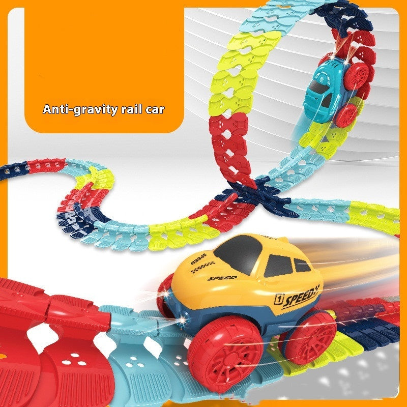 Electric Rail Car Assembled Changeable Train Light Anti-gravity Roller Coaster Racing Toy