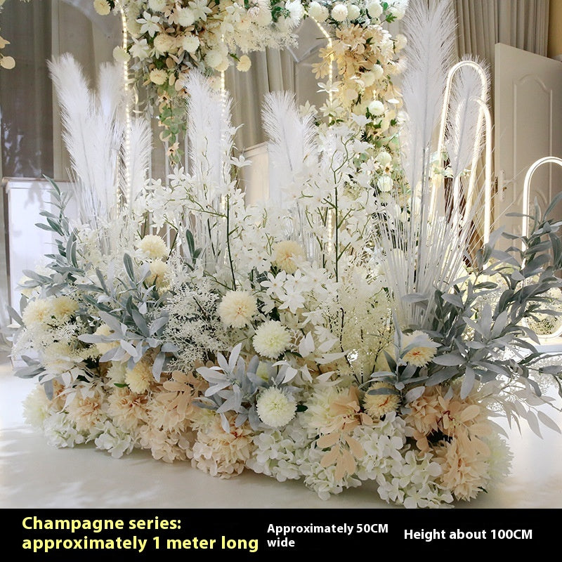 Arrangement Ornamental Rows Wedding Stage Welcome Background Floral Flower Wall