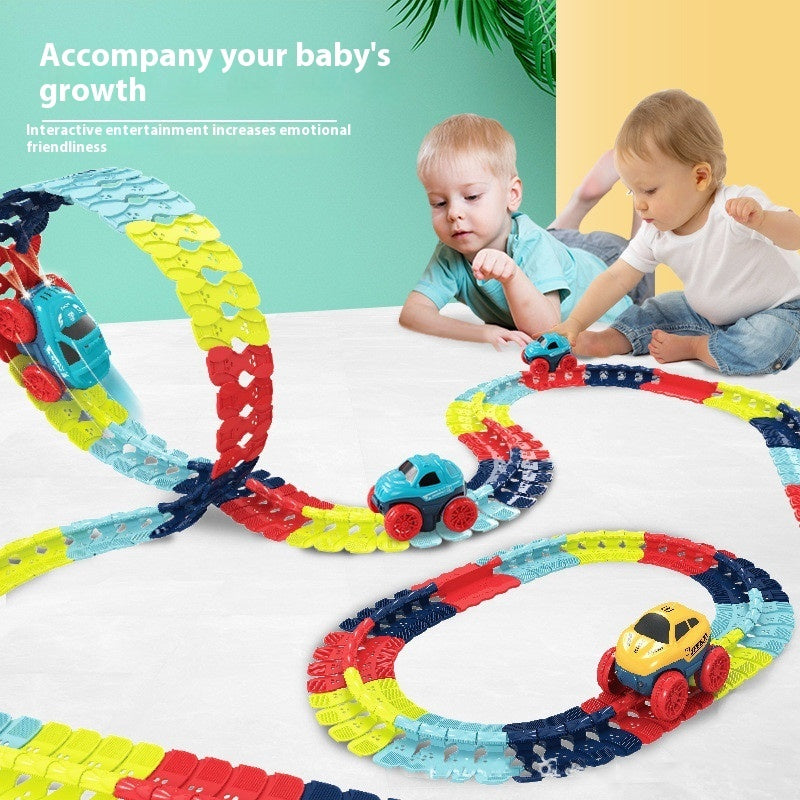 Electric Rail Car Assembled Changeable Train Light Anti-gravity Roller Coaster Racing Toy