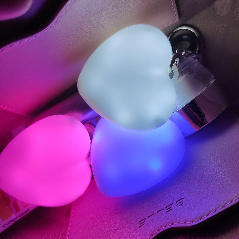 Heart-shaped LED Light 3-color Touch-sensitive Heart Keychain