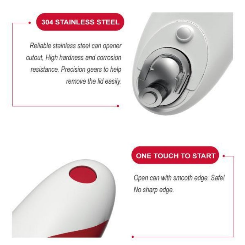 Automatic Electric Can Opener, One-button Opening For Cans Of Any Size, Food-grade White Kitchen Gadget