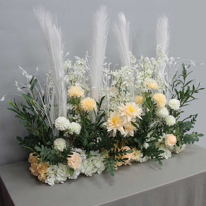 Arrangement Ornamental Rows Wedding Stage Welcome Background Floral Flower Wall
