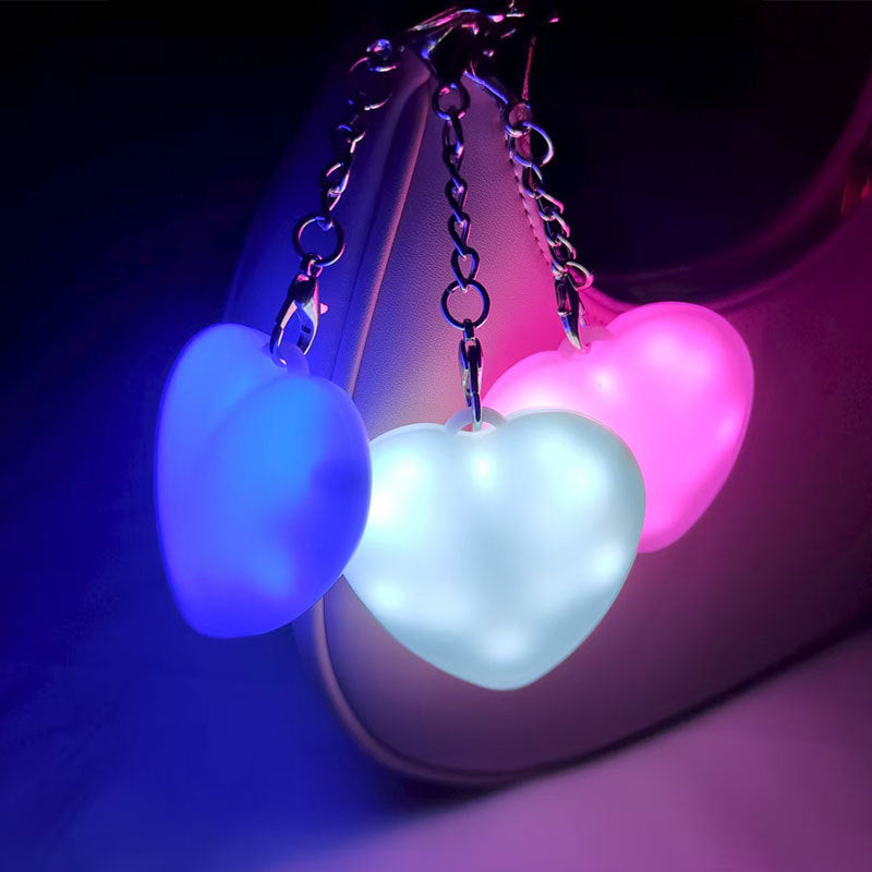 Heart-shaped LED Light 3-color Touch-sensitive Heart Keychain