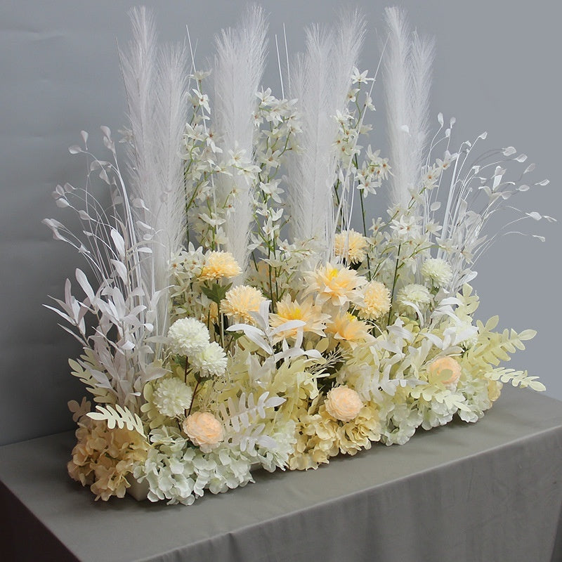 Arrangement Ornamental Rows Wedding Stage Welcome Background Floral Flower Wall