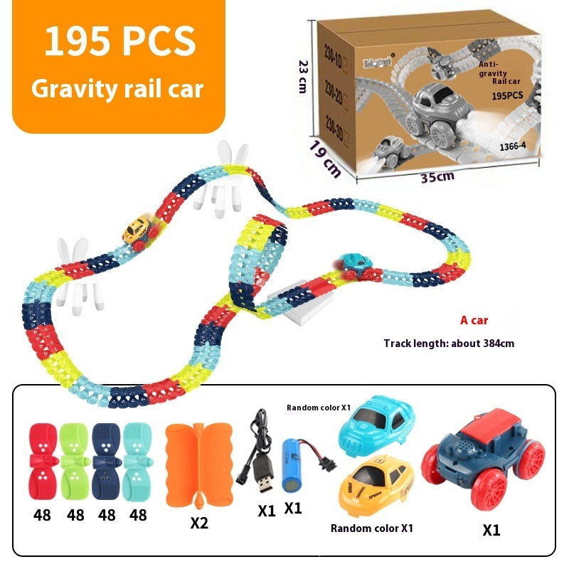 Electric Rail Car Assembled Changeable Train Light Anti-gravity Roller Coaster Racing Toy