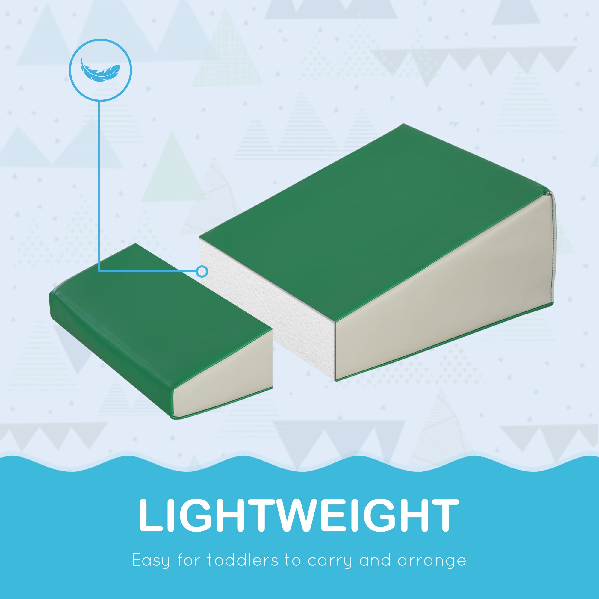 5 Piece Kids Soft Play Set, Climb And Crawl Activity Toys Set For Baby Toddler, Soft Foam Blocks Indoor Play Equipment Learning Toys Blue