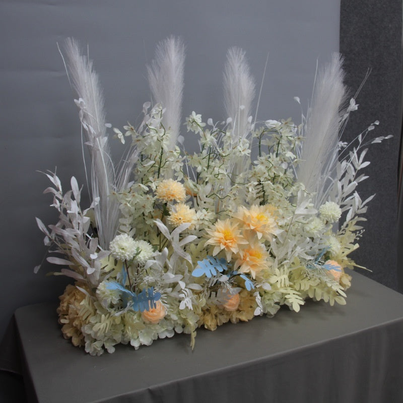 Arrangement Ornamental Rows Wedding Stage Welcome Background Floral Flower Wall