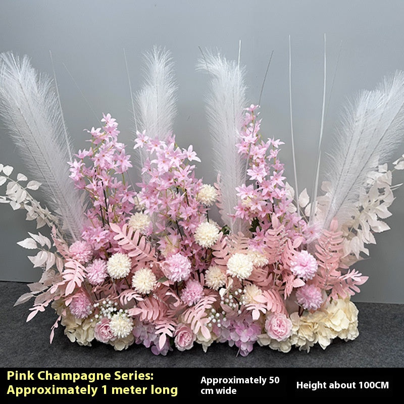 Arrangement Ornamental Rows Wedding Stage Welcome Background Floral Flower Wall